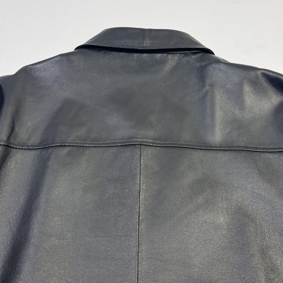 St. John's Bay Jacket Mens 2XL Black Leather Bomber Full Zip Lined Insulated - Picture 13 of 15